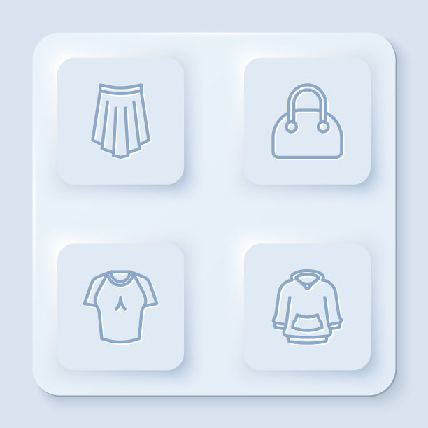 设置线裙手提包t恤和帽衫白色图片下载