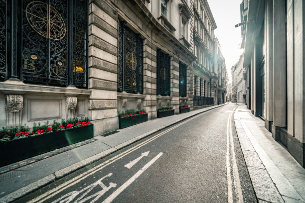 封锁期间伦敦空荡荡的街道和小巷图片下载