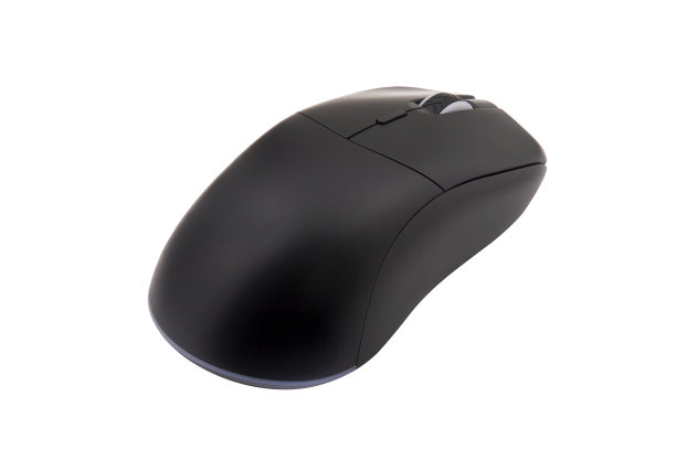 黑色无线激光游戏鼠标（白色背景）图片下载