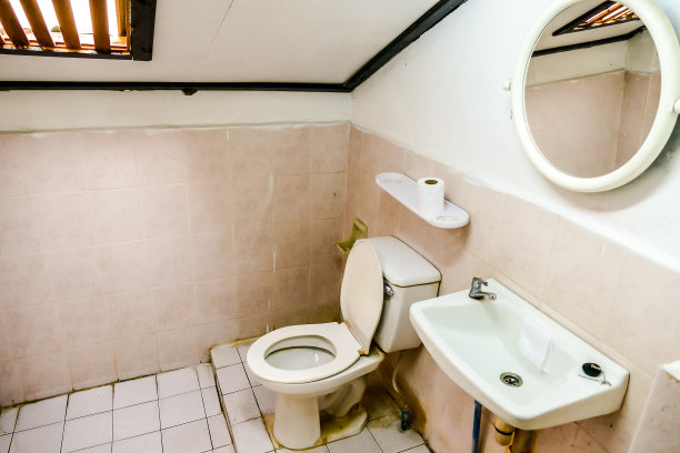 厕所在浴室，数码照片照片作为背景图片下载