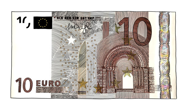 十欧元纸币或钞票的插图图片下载