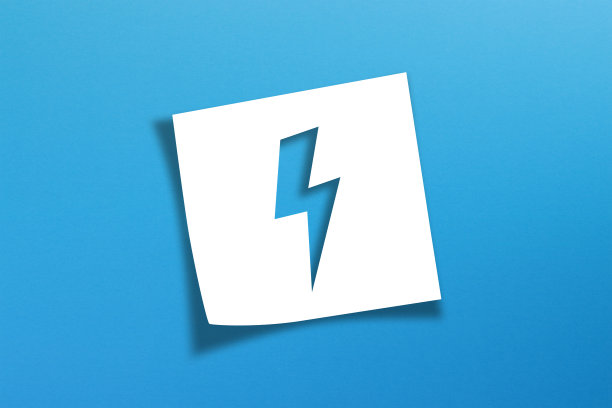 能源，权力的象征，白色纸币与蓝色背景。可持续发展及环保概念图片下载