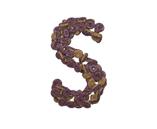 甜甜圈主题字体字母S图片下载