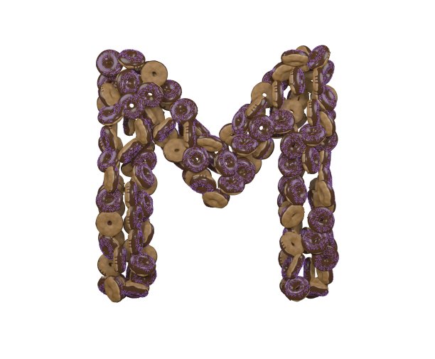 甜甜圈主题字体字母M图片下载