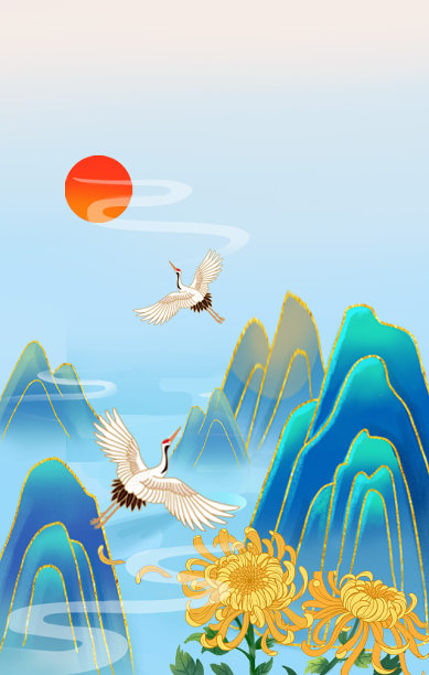 中国风简约大气手机海报背景图片下载