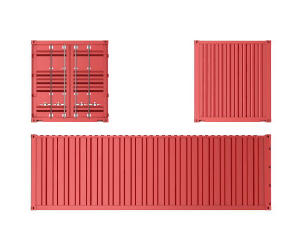 货物集装箱正面和背面的库存照片图片下载