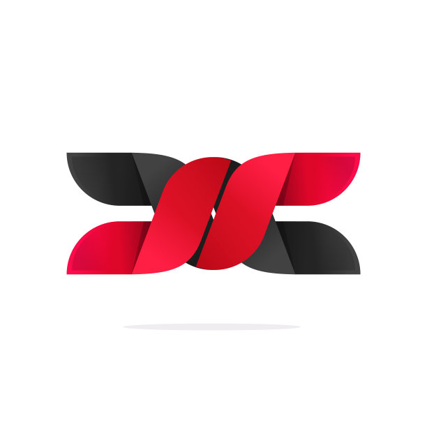 绳结持久的标志矢量或抽象的强链接连接的标志类型几何3d红黑颜色，两个元素合并或连接符号现代时尚设计，连锁航海或海洋标志的想法图片下载