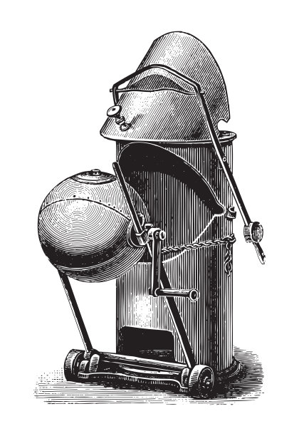 老式咖啡制造机(烘焙机)-老式雕刻插图图片下载