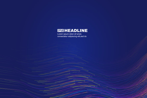 彩色波浪流线具有技术上的空间矢量背景图片下载