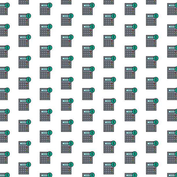 矢量计算器，簿记，会计，财务，经济模式与各种图标。图片下载