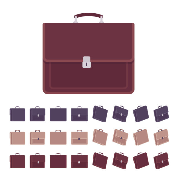 公文包商务包集，经典皮革男士办公配件图片下载