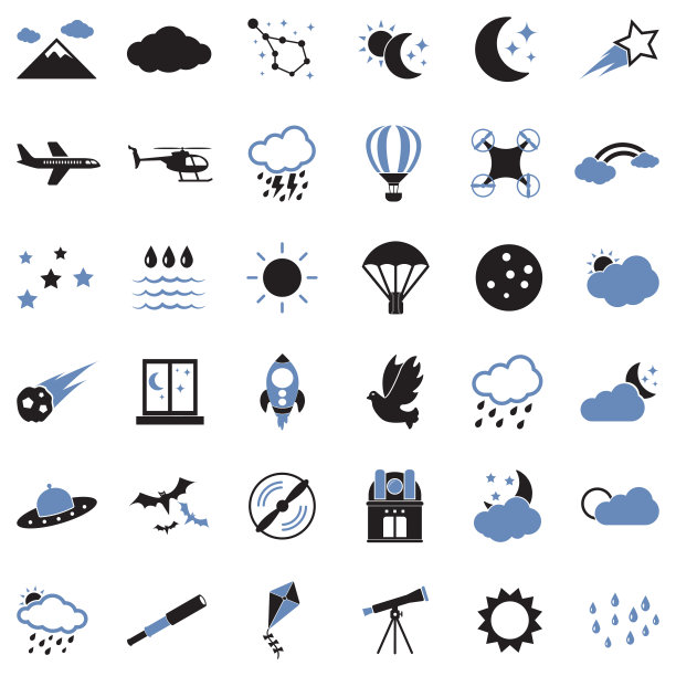 天空的图标。双色调平面设计。矢量插图。图片下载