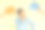 有两个想法。一个男人站在画室里，手里拿着空白的牌子图片下载