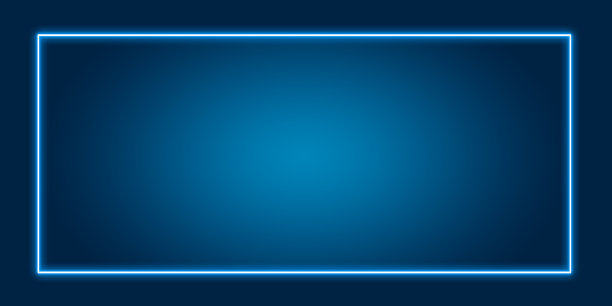 带有霓虹蓝色边框的水平蓝色矩形插图。图片下载