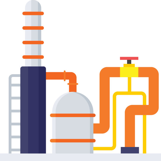 流体催化裂化概念，蒸汽重整或生物处理器矢量图标设计，石油和天然气工业标志，石油和汽油标志，服务和供应库存插图图片下载