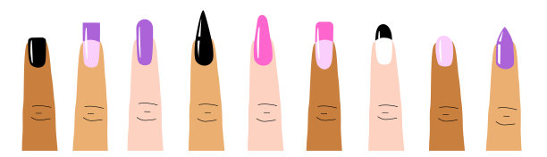 一套指甲形状。图片下载