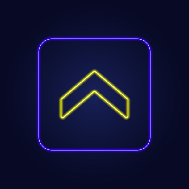 美丽时尚多彩的霓虹向上箭头图标-矢量图片下载