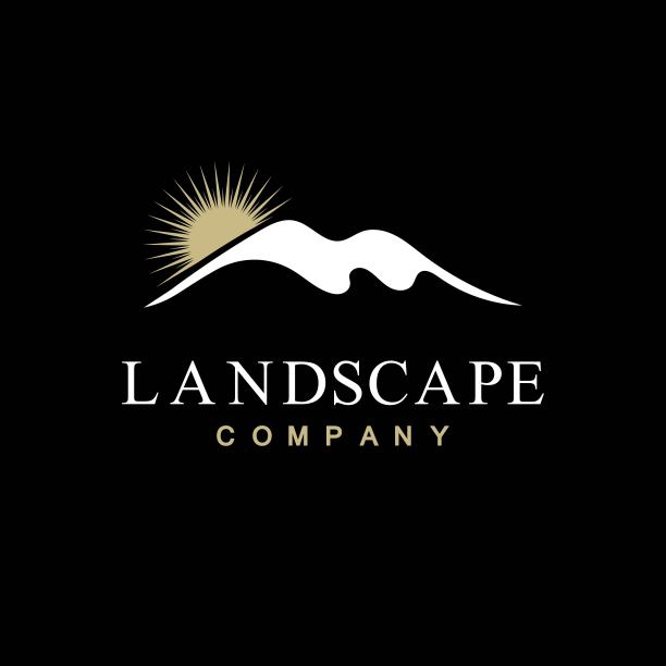 简单的现代山地景观标志设计矢量剪影图片下载