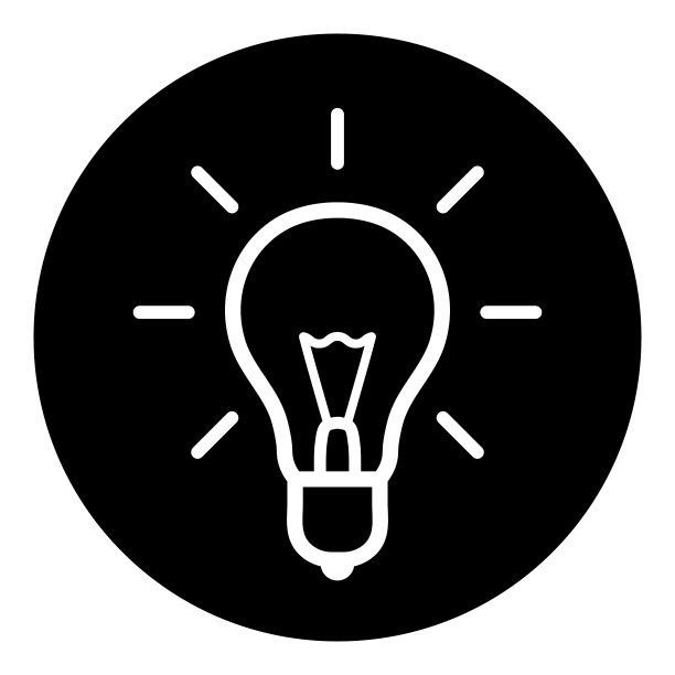 灯泡发光字形平面图标孤立在白色上图片下载