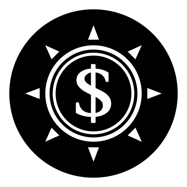 白色背景上的美元扁平图标图片下载