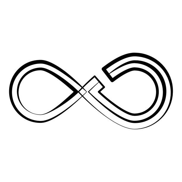 在白色背景上孤立的无限平面图标图片下载