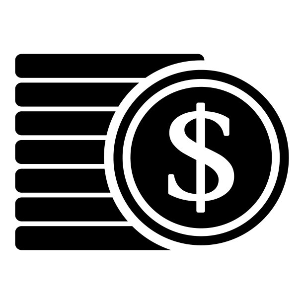 白色背景上的美元扁平图标图片下载