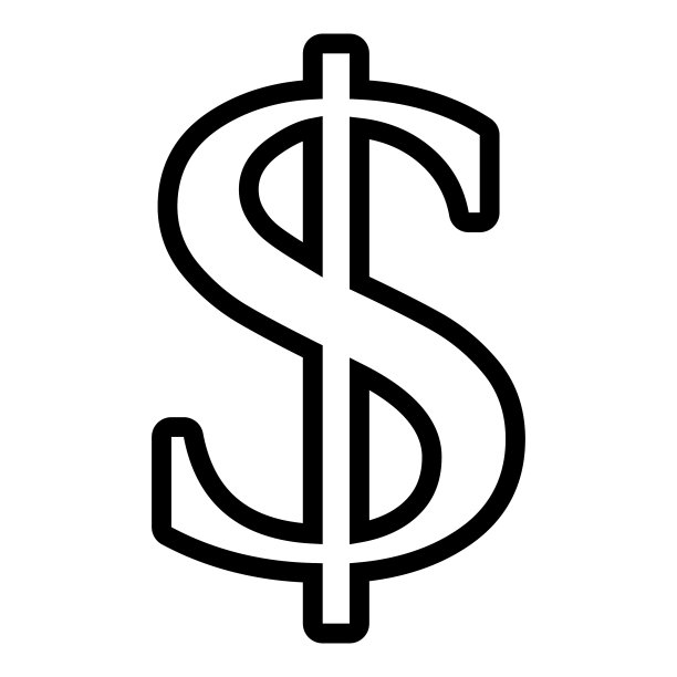 白色背景上的美元扁平图标图片下载