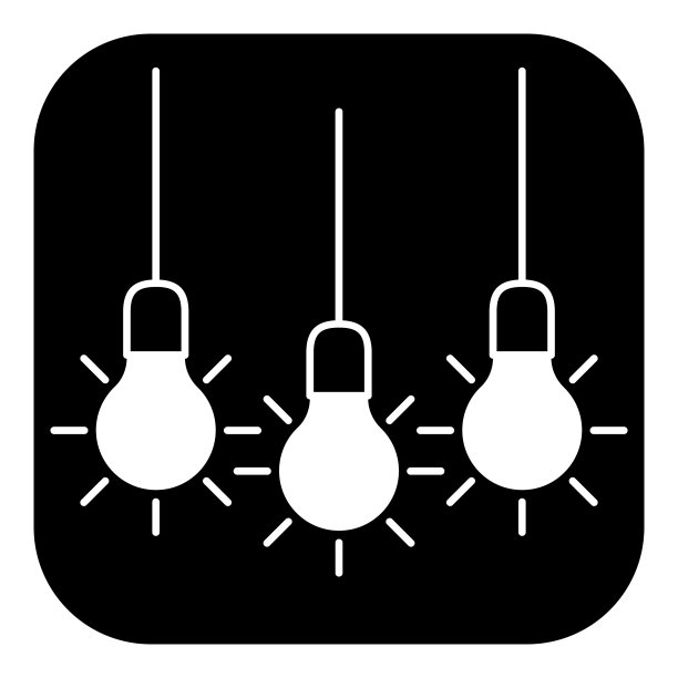 灯泡想法平面图标孤立在白色上图片下载