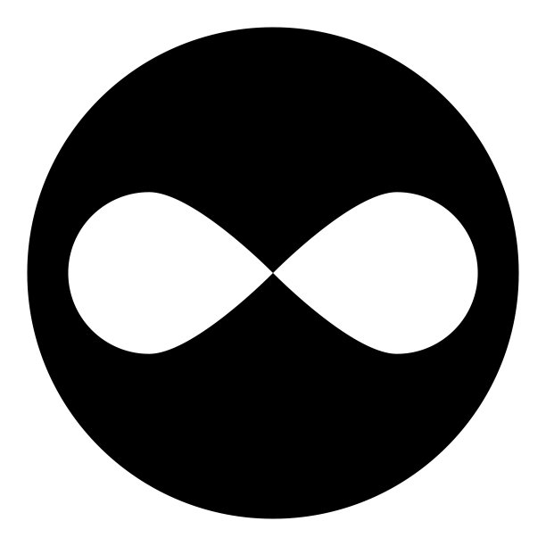 在白色背景上孤立的无限平面图标图片下载