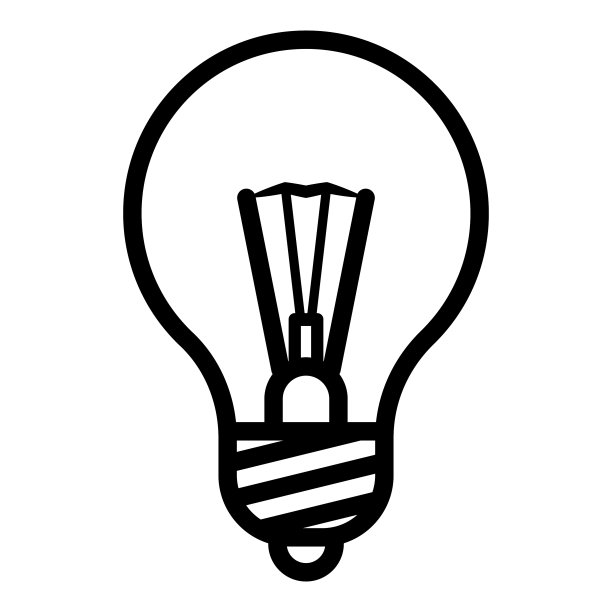 灯泡想法平面图标孤立在白色上图片下载