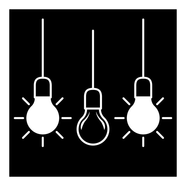 灯泡想法平面图标孤立在白色上图片下载