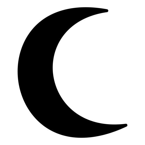 月亮平面图标孤立在白色背景图片下载