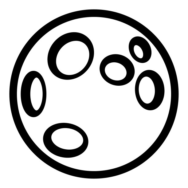 月亮平面图标孤立在白色背景图片下载