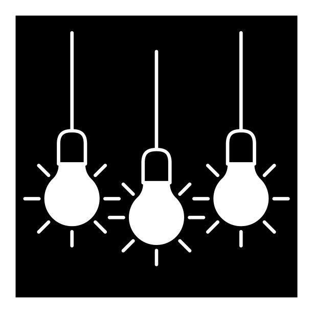 灯泡想法平面图标孤立在白色上图片下载