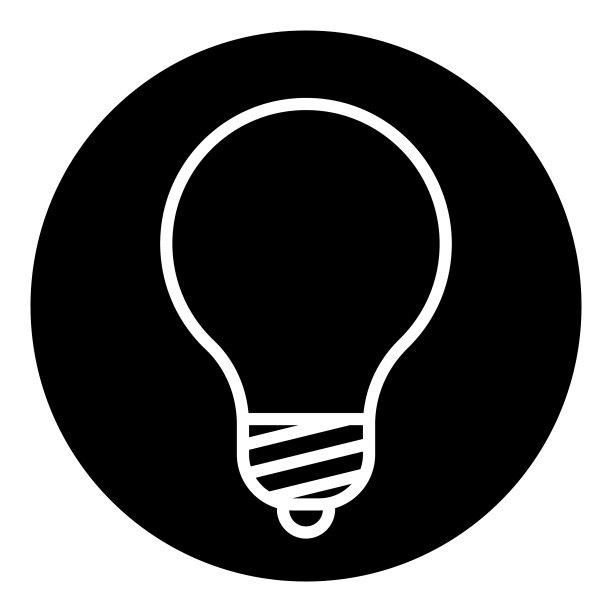 灯泡想法平面图标孤立在白色上图片下载