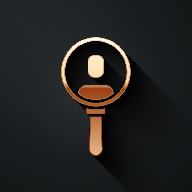 黄金放大镜搜索一个人的图标图片下载