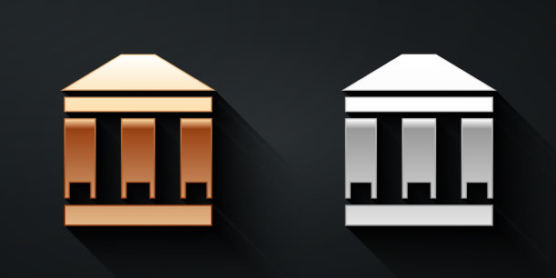 金银馆的图标孤立于建筑之上图片下载