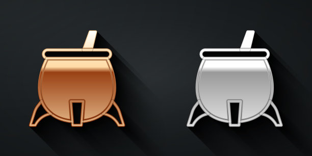 金银巫埚的图标孤立上图片下载