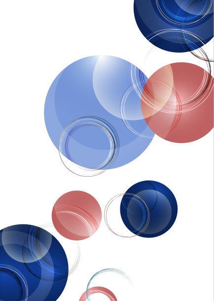 圆形设计背景与重叠的圆形图案。带彩色圆圈的横幅。向量图片下载