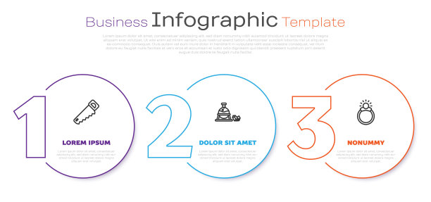 设置线手锯，女巫坩埚魔法石和魔法戒指与宝石。业务信息模板。向量图片下载