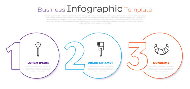 披萨刀，厨房刷和羊角面包。业务信息模板。向量图片下载