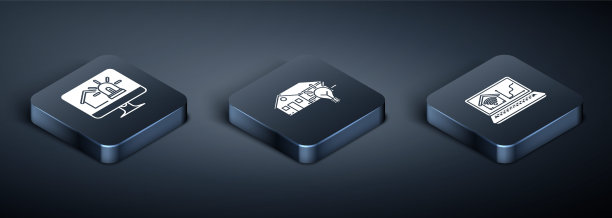 电脑显示器与智能房屋和警报，笔记本电脑与智能家庭与wi-fi和智能房屋和灯泡图标。向量图片下载