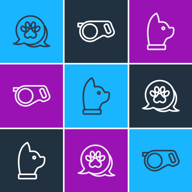 设置线爪印猫和可伸缩绳皮带图片下载