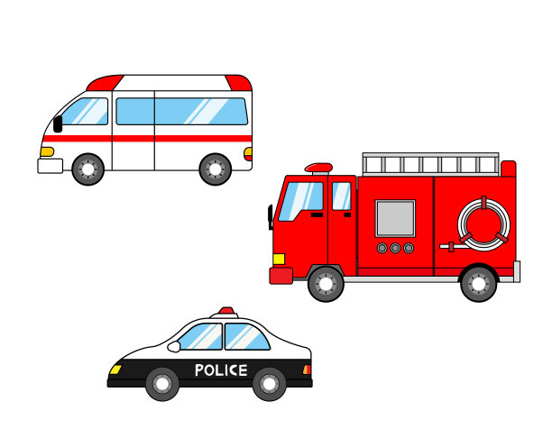 救护车矢量图。紧急运输。消防车。图片下载