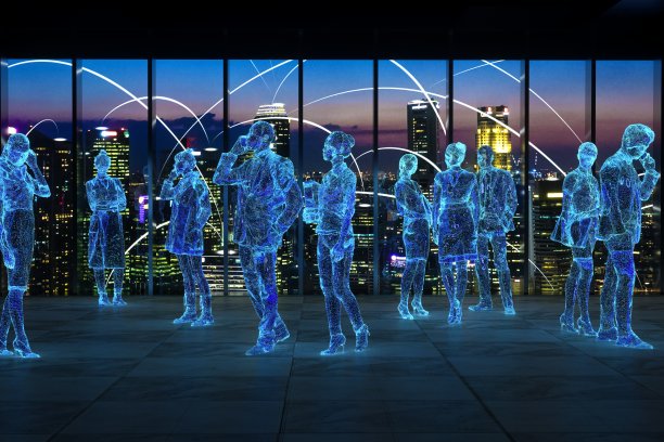 摘要数字人与信号连接图片下载