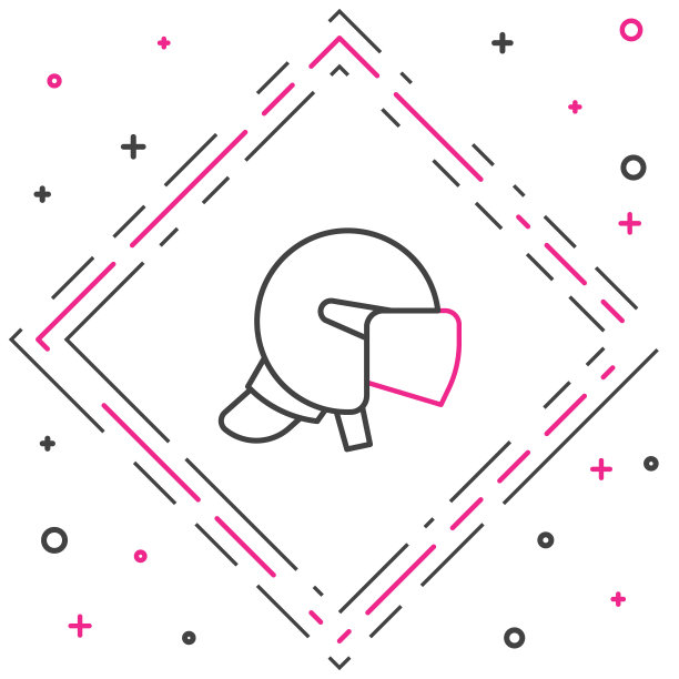 线警察头盔图标孤立在白色背景。军用头盔。色彩斑斓的轮廓的概念。向量图片下载