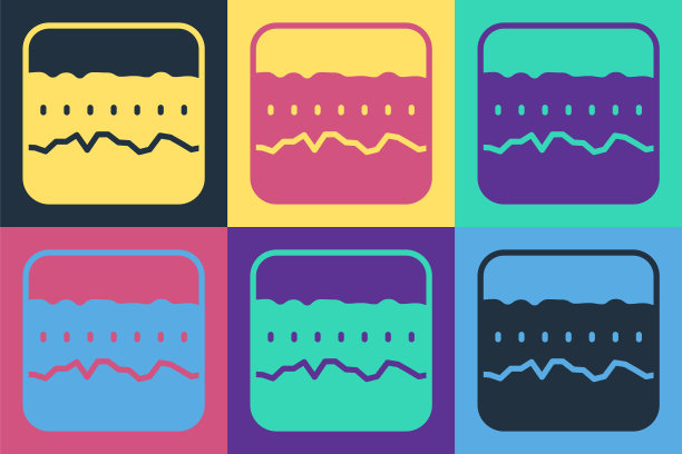 波普艺术土壤地面层图标孤立的颜色背景。向量图片下载