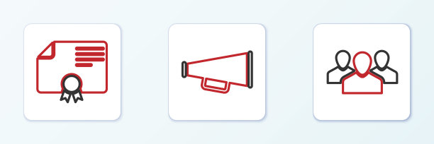 设置线路用户组、证书模板和扩音器图标。向量图片下载