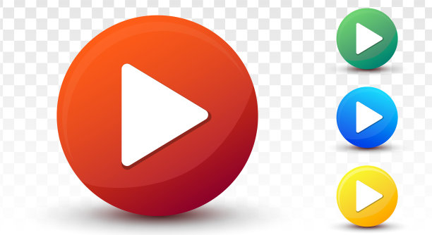 播放按钮图标设置矢量设计图片下载