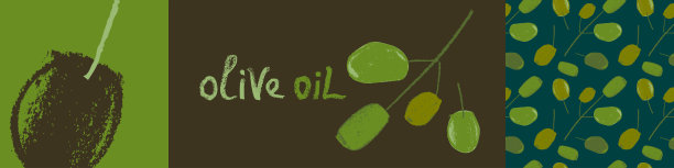 向量绿色橄榄图案无缝。橄榄枝画意大利特级初榨橄榄油。图片下载